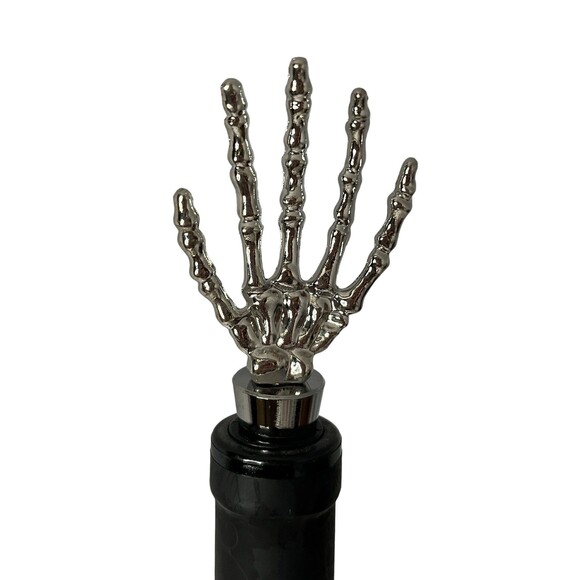 Spooky Skeleton Hand Wine Stopper | Halloween Bottle Metal Stopper - Picture 5 of 8